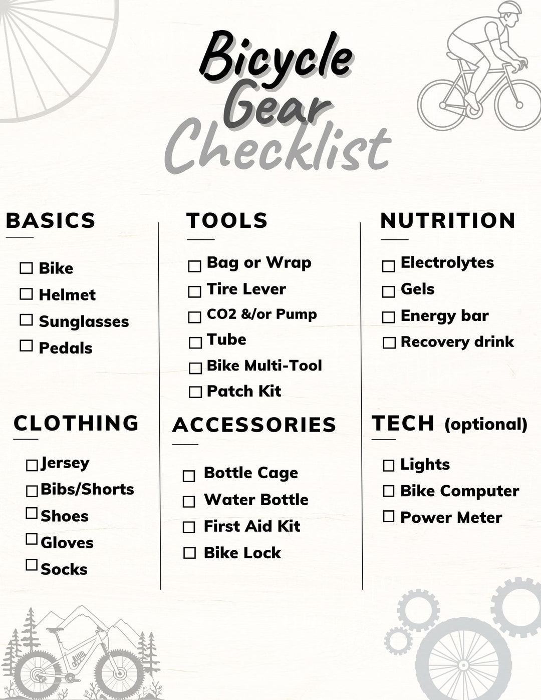 The Ultimate Bicycle Checklist: Essentials You Can’t Ride Without